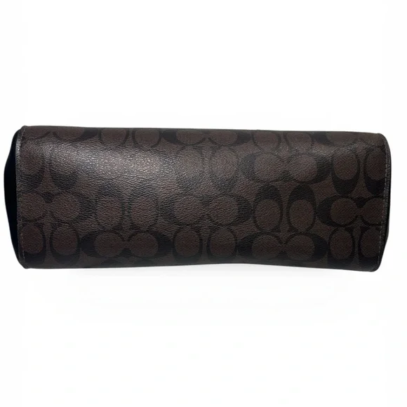 Coach Brown Signature Monogram Shoulder Bag with Large Corner Zip Wristlet - Picture 8 of 14